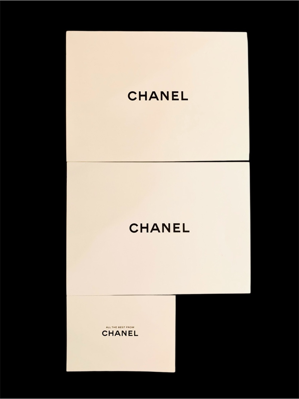 CHANEL Receipt Holder Set White Black Logo Envelope Sleeve Card Authentic